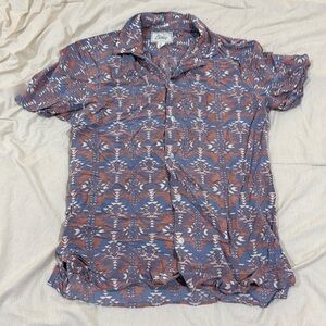 Bixby Nomad Slim Fit Short Sleeve Button‑Up • Pink • Size Medium • EUC